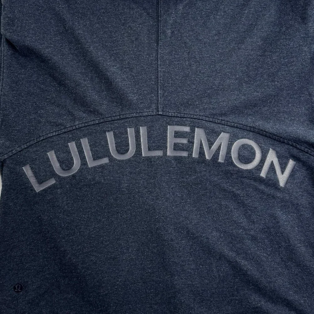 Lululemon Cut Above Hoodie Expression Women’s 8 Heathered Naval Blue Side Slits - Picture 4 of 10